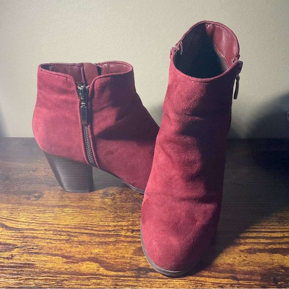 Style & Co. Burgundy Ankle Booties